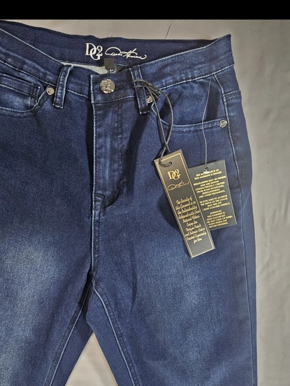 NWT DG2 by Diane Gilman Indigo Skinny Jeans High Rise Size 4 Tall